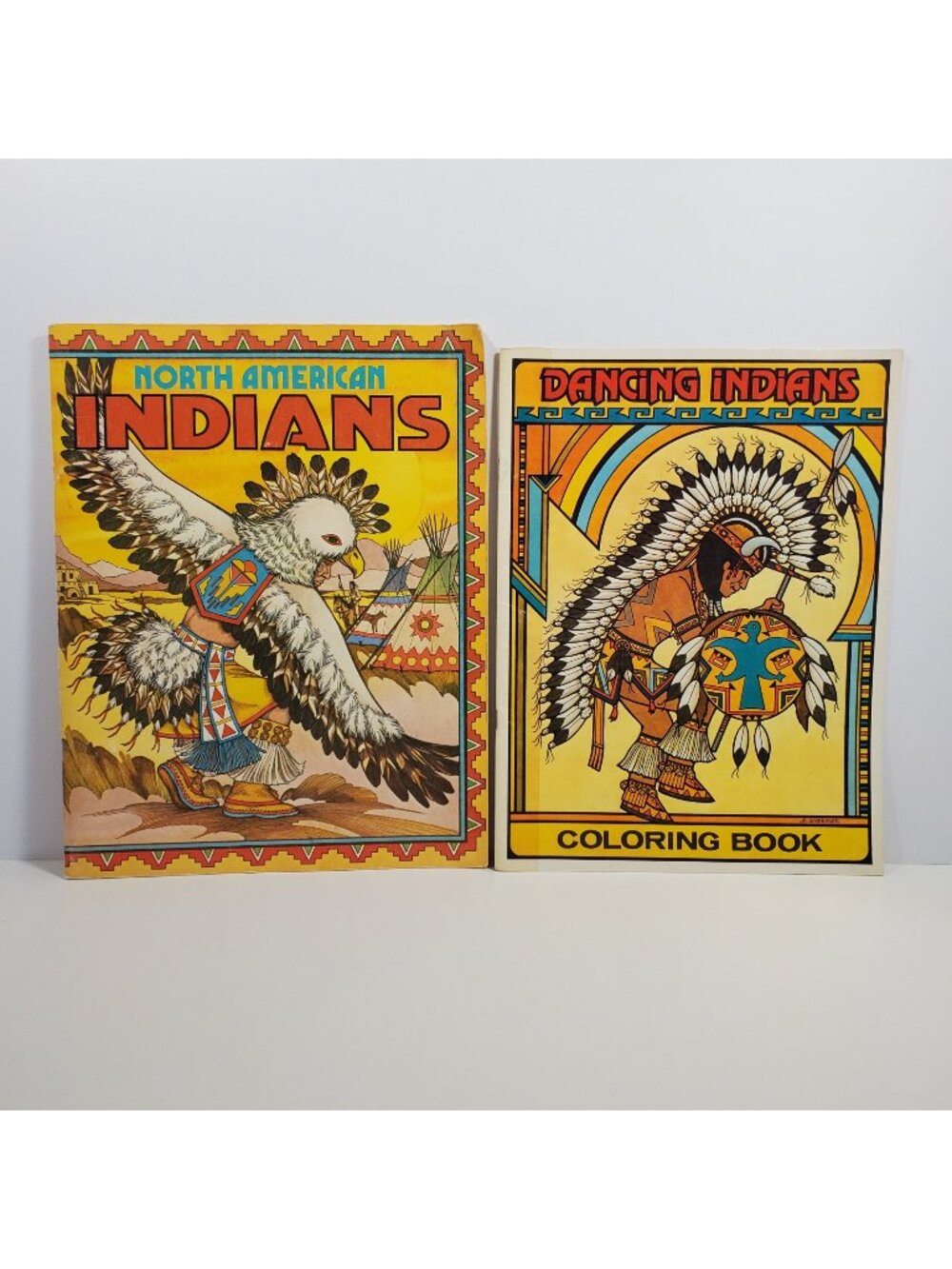 North American Indians And Dancing Indians Coloring Books Vintage 1976